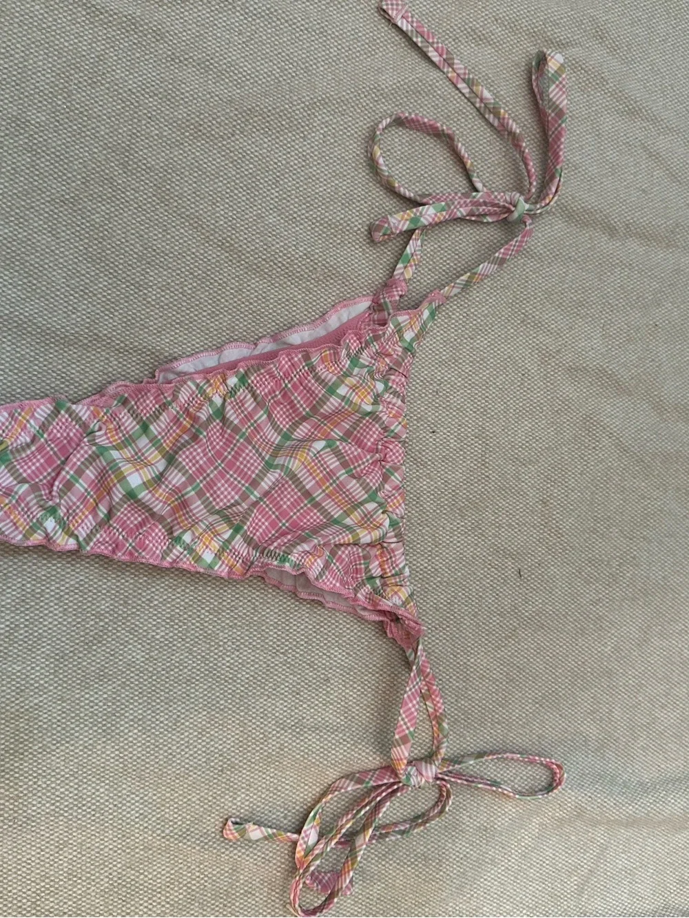New! Frankie's Bikinis x Pink reign strawberry Plaid Bikini Bottom 38967